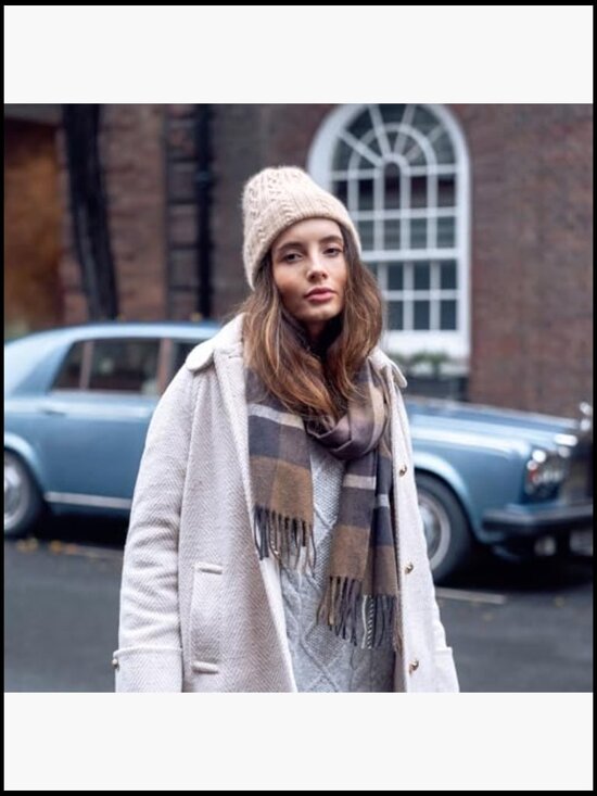 100% Cashmere Cable-Knit Beanie Hat Winter Accessory main image 5